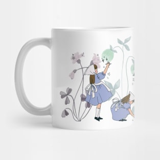 Cottagecore girls collecting stars from flowers Mug